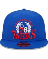 Men's New Era Royal Philadelphia 76ers Bold Laurels 9FIFTY Snapback Hat