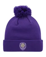 Men's New Era Purple Orlando City Sc Jersey Hook Cuffed Knit Hat with Pom