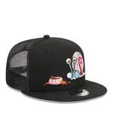 Men's New Era Black SpongeBob SquarePants Gary Trucker 9FIFTY Snapback Hat