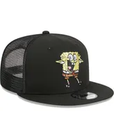 Men's New Era Black SpongeBob SquarePants Trucker 9FIFTY Snapback Hat