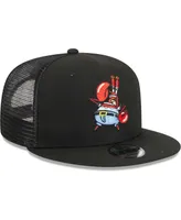 Men's New Era Black SpongeBob SquarePants Mr. Krabs Trucker 9FIFTY Snapback Hat