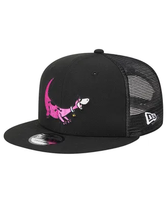 Men's New Era Black The Flintstones Dino Trucker 9FIFTY Snapback Hat