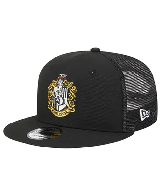 Men's New Era Black Harry Potter Hufflepuff Trucker 9FIFTY Snapback Hat