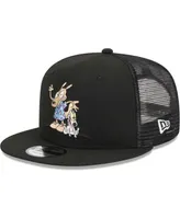 Men's New Era Black Rocko's Modern Life Rocko & Spunky Trucker 9FIFTY Snapback Hat