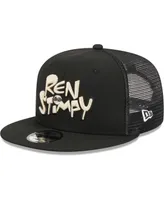 Men's New Era Black The Ren & Stimpy Show Trucker 9FIFTY Snapback Hat