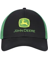 Men's Top of the World Black John Deere Classic Trucker Adjustable Hat