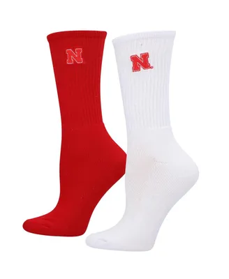 Women's ZooZatz Red, White Nebraska Huskers 2-Pack Quarter-Length Socks