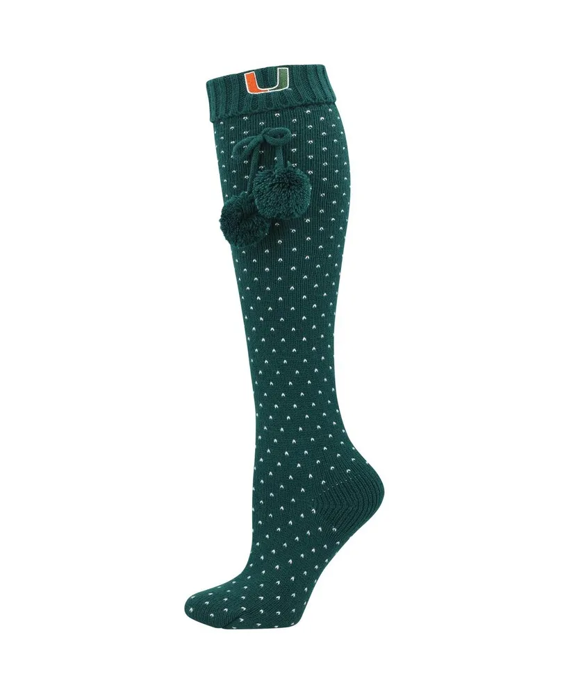 Women's ZooZatz Green Miami Hurricanes Knee High Socks