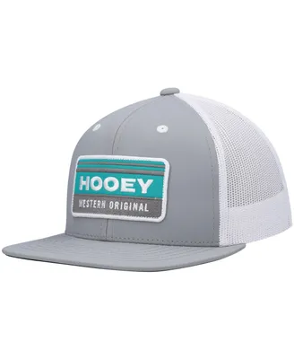 Big Boys and Girls Hooey Gray, White Horizon Trucker Snapback Hat