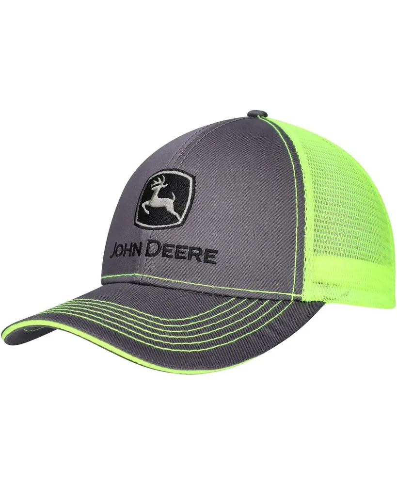 Men's Top of the World Charcoal John Deere Classic Neon Trucker Adjustable Hat