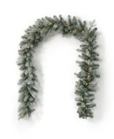 Seasonal Spruce 9' Pre-Lit Pe Mixed Pvc Garland, 258 Tips, 50 Warm Led with Battery Operated