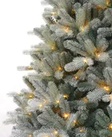 Seasonal Spruce 7.5' Pre-Lit Pe Mixed Pvc Tree with Metal Standing, 2450 Tips, 500 Warm Led, Ez-Connect, Remote, Storage Bag