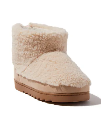 Dearfoams Women's Whitney Teddy Bootie Slippers