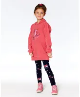 Girl Super Soft Brushed Heavy Jersey Long Sleeve Hooded Tunic Coral - Child