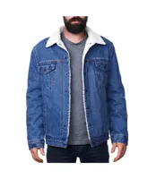 Alpine Swiss Men's Sherpa Lined Denim Jacket Classic Button Up Jean Trucker Coat