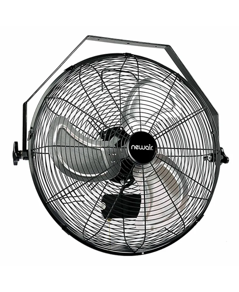 Newair 18" High Velocity Wall Mount Fan, Heavy Duty Outdoor Fan, Adjustable Tilt and 3 Speeds up to 4012 Cfm, Pull Chain Switch | Wall Fan or Garage F