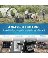 Newair 12V/24V Dc Portable 80 Qt. Electric Car Camping Cooler with 3 Battery Protection Modes, Dual Zone Fridge and Freezer, Reversible Doors and Lg C