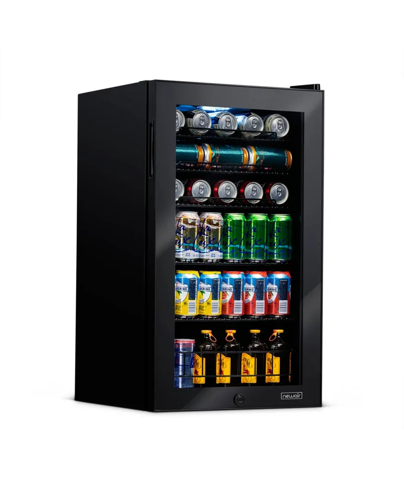 Newair 126 Can Freestanding Beverage Fridge in Onyx Black with Adjustable Shelves