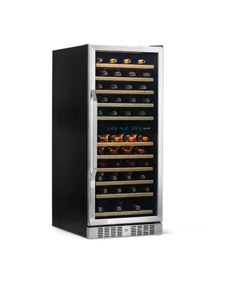 Newair 27" Built-in 116 Bottle Dual Zone Compressor Wine Fridge in Stainless Steel, Quiet Operation with Smooth Rolling Shelves