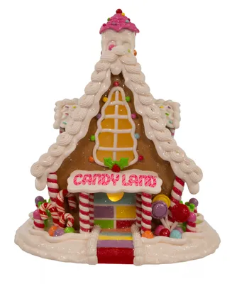 Kurt Adler 11.5" Battery Operated Lit Candyland Gingerbread House Table Piece