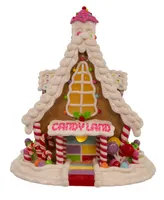 Kurt Adler 11.5" Battery Operated Lit Candyland Gingerbread House Table Piece