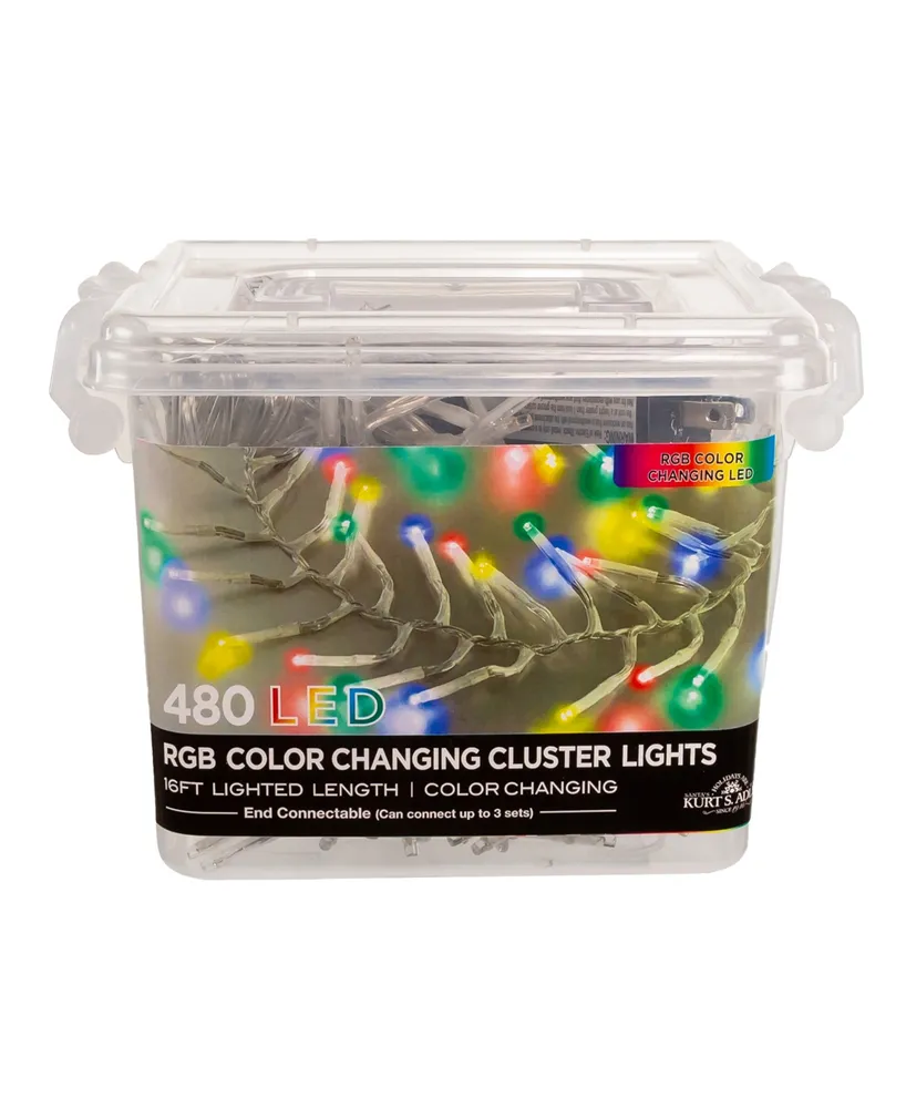 Kurt Adler 480-Light 15.7' Rgb Led Connectable Cluster Garland