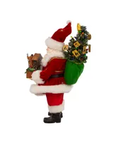 Kurt Adler 13" Fabriche Battery-Operated Led Santa with Nativity Set