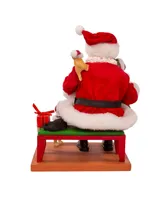 Kurt Adler 9" Fabriche Santa with Laptop and Pets