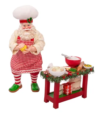 Kurt Adler 10.5" Fabriche 2 Piece Baking Santa Set