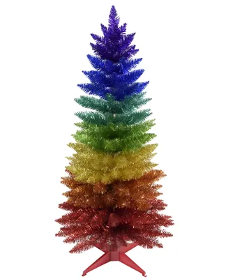 Kurt Adler 4' Foil Rainbow Tree