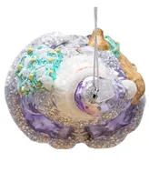 Kurt Adler 7" Bellissimo Glass Periwinkle Santa Ornament