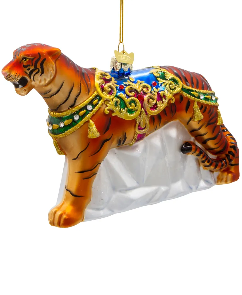 Kurt Adler 6.5" Bellissimo Glass Tiger Ornament