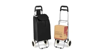 Folding Light Weight Wheeled Shopping Trolley Cart with Large Capacity