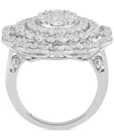 Diamond Flower Cluster Ring (3 ct. t.w.) in 10k White Gold