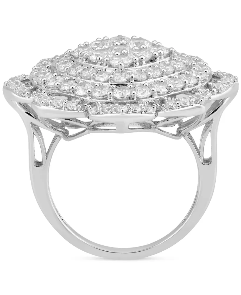 Diamond Flower Cluster Ring (3 ct. t.w.) in 10k White Gold