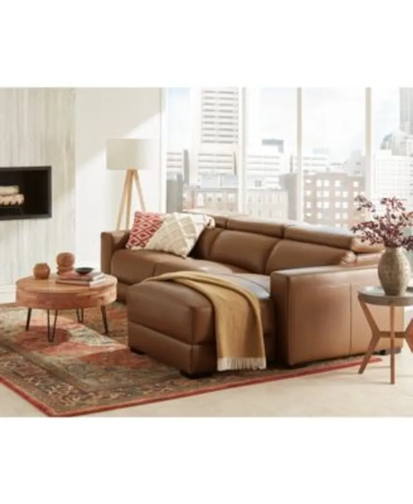 Nevio Leather Power Headrest Sectional Collection Created For Macys