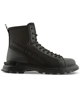 A|X Armani Exchange Men's Logo Combat Boots