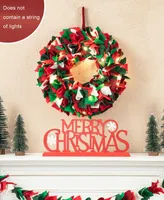 Glitzhome 19.25" D Christmas Felt Wreath