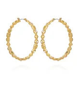 T Tahari Gold-Tone Modern Hoop Earrings