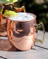 Thirstystone by Cambridge Smooth Copper Moscow Mule Mugs, Set of 4