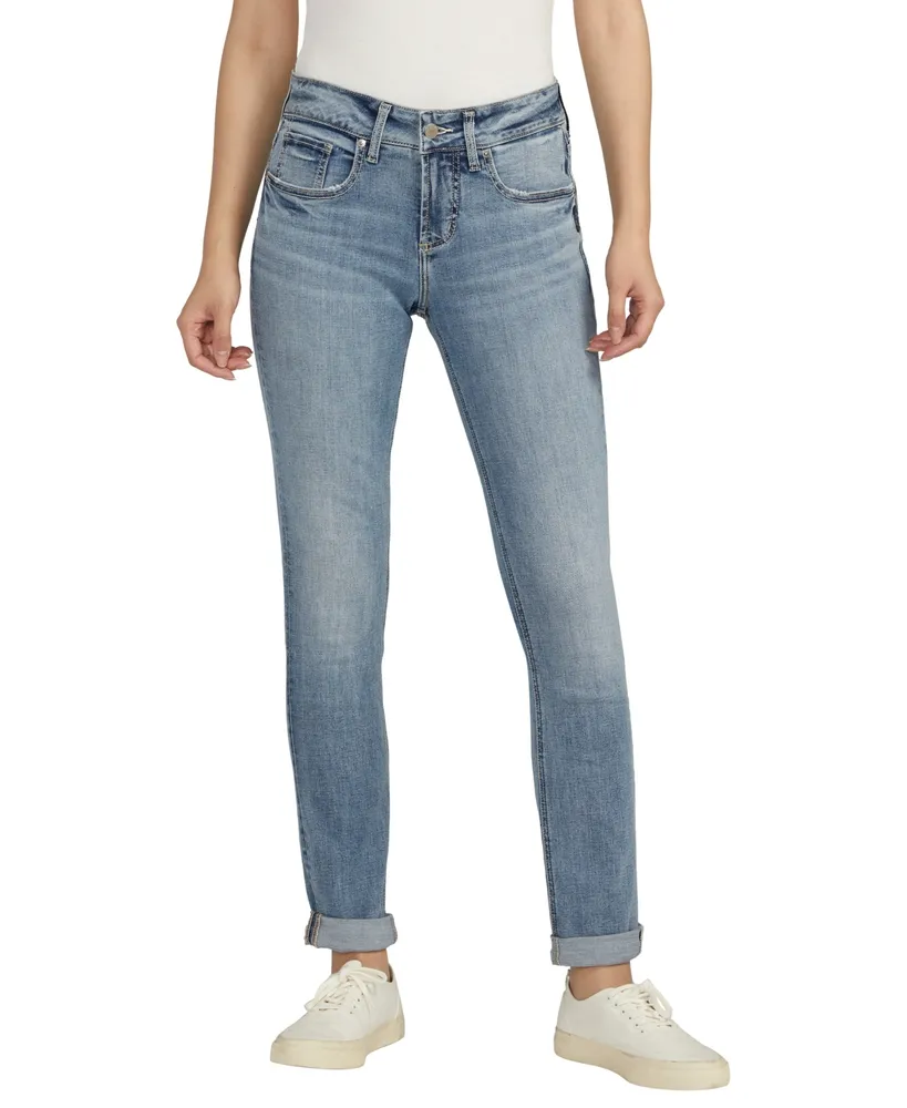 Silver Jeans Co. Women's Girlfriend Mid Rise Slim Leg