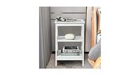 2 Pieces 3-tier Nightstand Sofa Side End Accent Table Storage Display Shelf