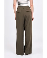 endless rose Women's Front Pleat Wide Trousers