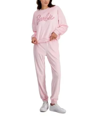 Grayson Threads The Label Juniors Barbie Rhinestone Velour Sweatshirt Jogger Sweatpants