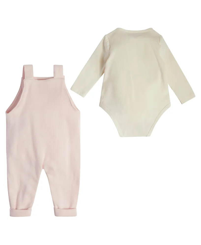 Guess Baby Girls Bodysuit and Heavy Knit Jersey Overall, 2 Piece Set