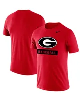 Men's Nike Red Georgia Bulldogs Baseball Logo Stack Legend Performance T-shirt