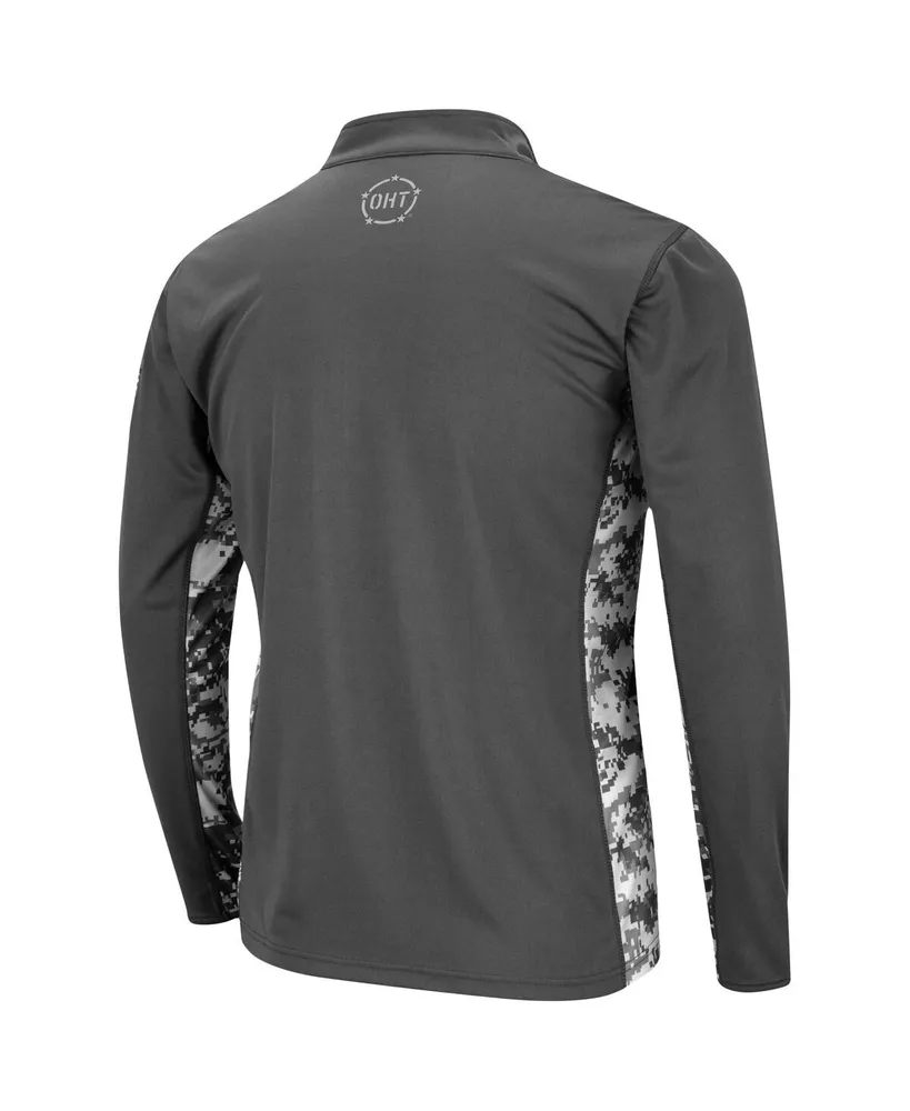 Men's Colosseum Charcoal Georgia Bulldogs Oht Military-Inspired Appreciation Digital Camo Lightweight Quarter-Zip Pullover