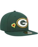 Men's New Era Green Bay Packers Chain Stitch Heart 59FIFTY Fitted Hat