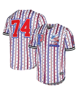 Men's Freeze Max White Peanuts Home of the Free Baseball Jersey