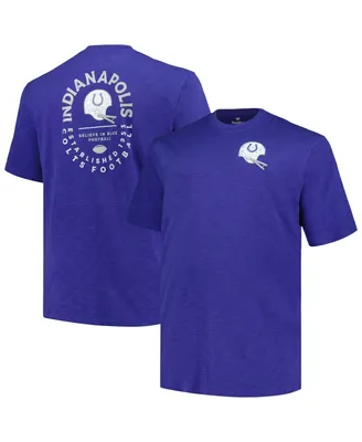 Men's Profile Royal Indianapolis Colts Big and Tall Two-Hit Throwback T-shirt